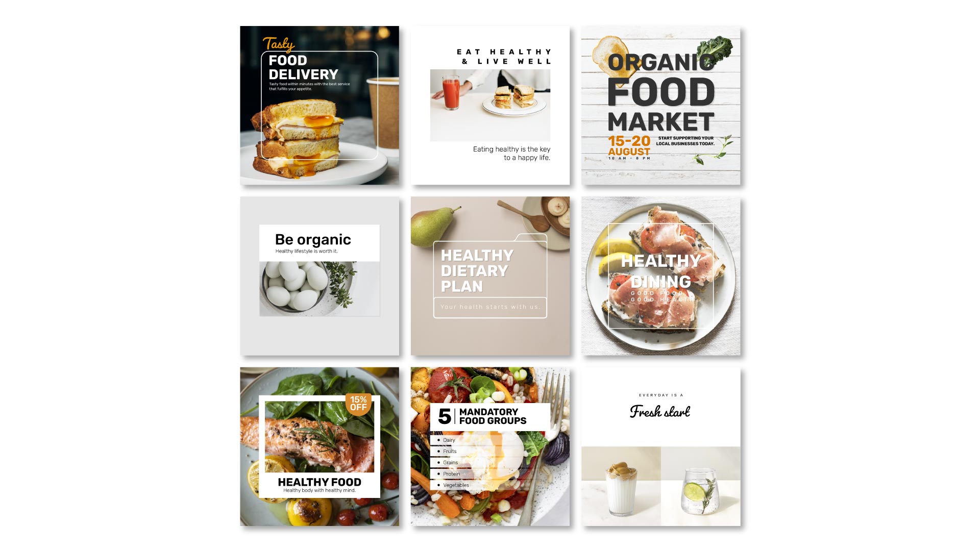 Healthy Food Banner Template Set