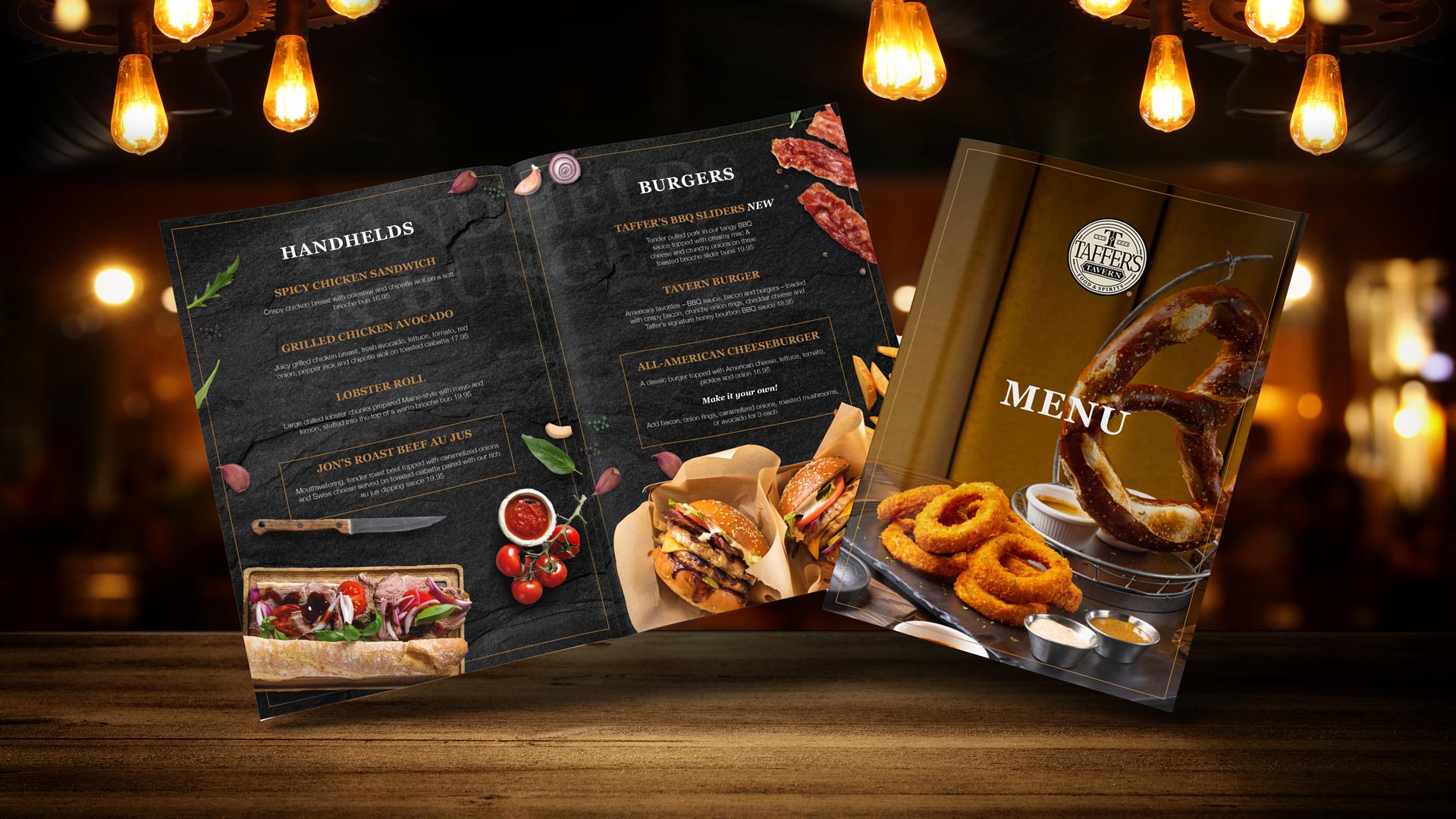 Taffer’s Tavern menu design